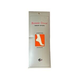NOS Bonnie Doon SNUGLON Sheer Suntan 2 Pack Pair Toe Nylon Liners Made in USA